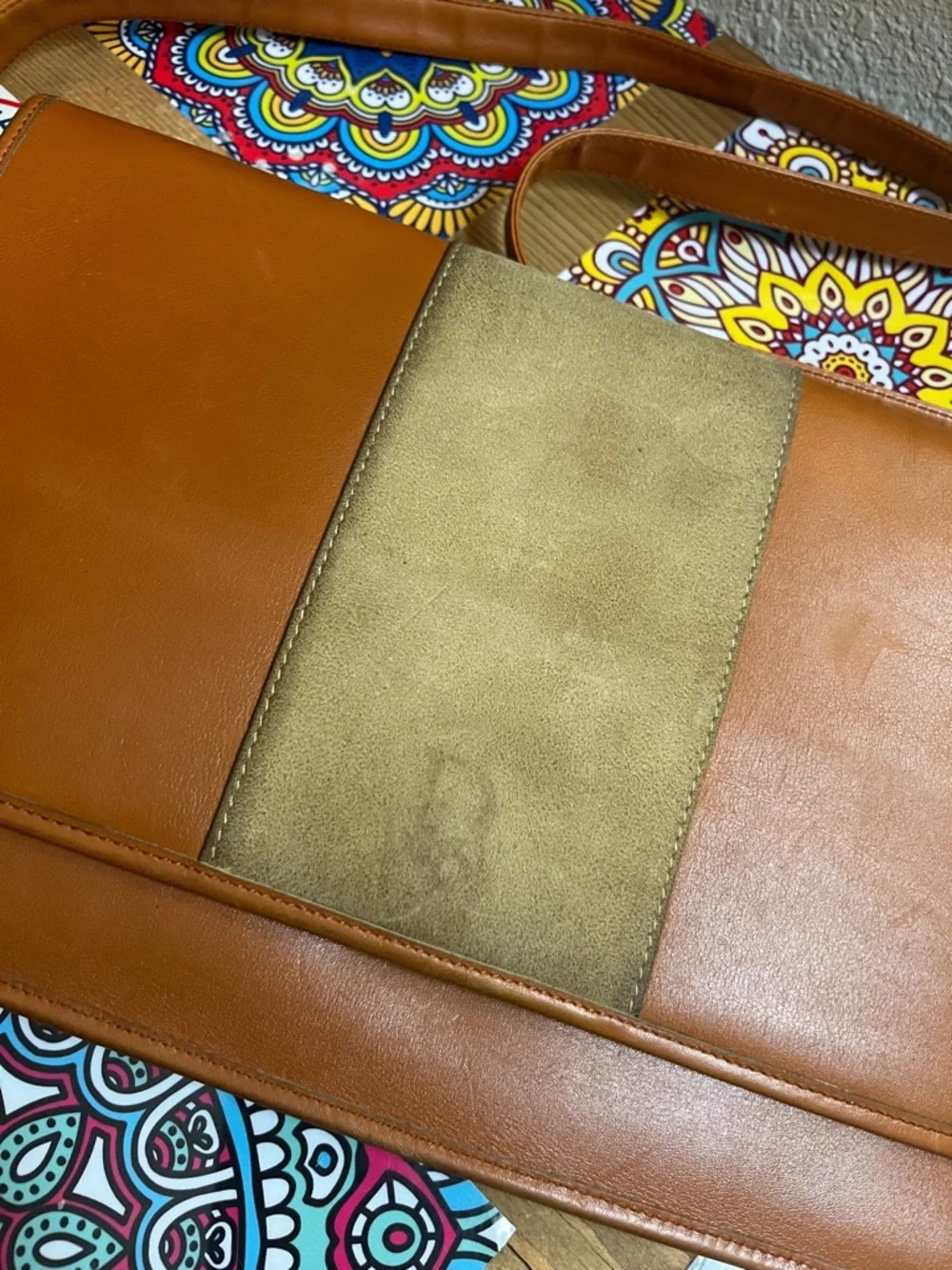 Vintage DIOR shoulder Bag in Cognac with Suede Center - Picture 3 of 12